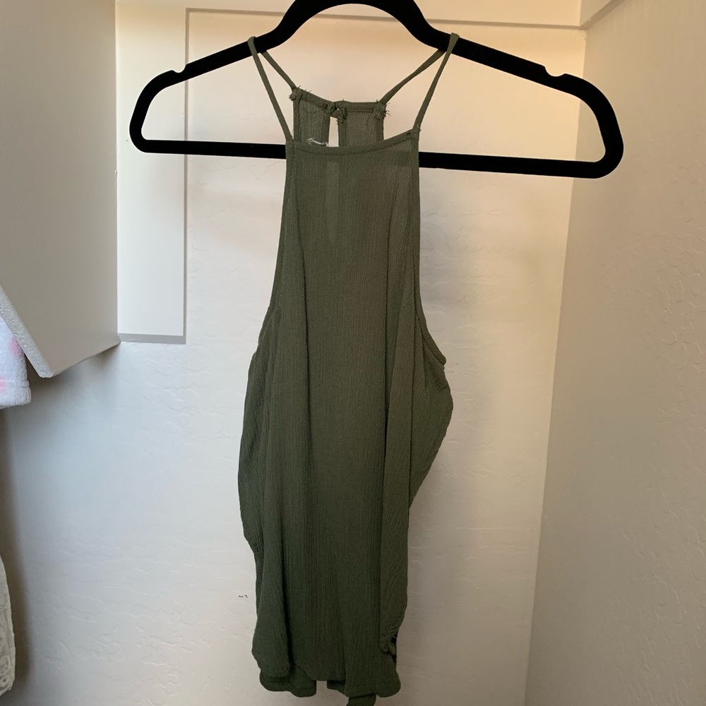 Super cute open army green tank top!